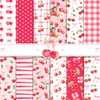 Cotrida 24 Sheets Cherry Fruit Scrapbook Paper, Pink Patterns Decorative