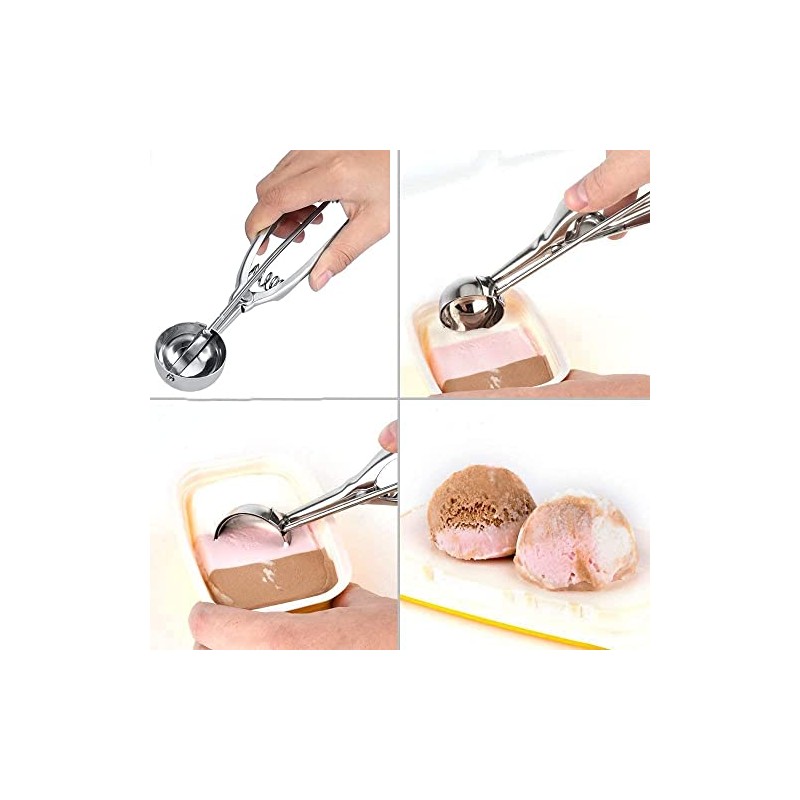Ice Cream Scoop, Stainless Steel Ice Cream Scooper Professional No-Slip