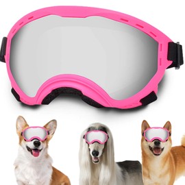Dog Sunglasses with Adjustable Strap, UV Protection, Winproof Puppy Sunglasses, Suitable for Dogs Eyes Protection,Soft Dogs Goggles