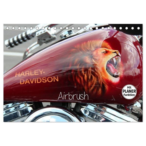 Harley Davidson Airbrush Desk Calendar 2025 DIN A5 Landscape CALVENDO