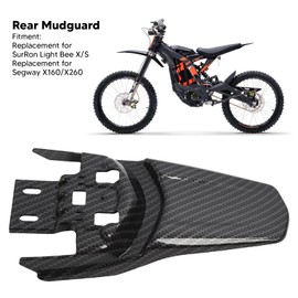 Motorcycle Rear Mudguard, Dirt Bike Fender Protector, Carbon Fiber Pattern Rear Mudguard Protector Replacement for SurRon Light Bee X S for Segway X160/X260