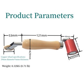 Combo Seam Rollers of 45mm Silicone Seam Roller with 6mm Brass Detail Penny Roller for PVC/TPO/EPDM Single Ply Roofing and Tape Hot Air Tools Overlap Welding