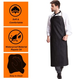 Waterproof Vinyl Apron and Durable Latex Gloves, SourceTon Resist Strong Acid, Alkaline and Oil Apron and Gloves
