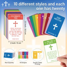 Moinchore 200 Pcs Prayer Cards Bible Verse Pocket Prayer Cards Religious Christian Mini Scripture Pocket Holy Postcards Vbs Inspirational Bible Verses Gifts for Sunday School Ministering Tool