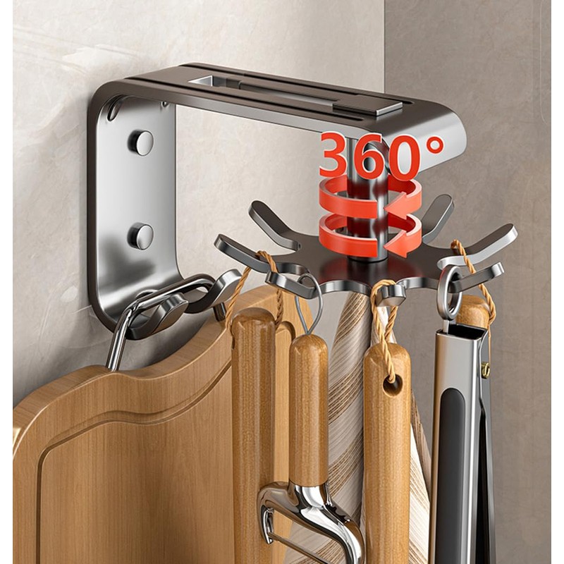 DEPAOTLUX 2 Pieces Hook Rack for Kitchen Utensils, Metal Kitchen