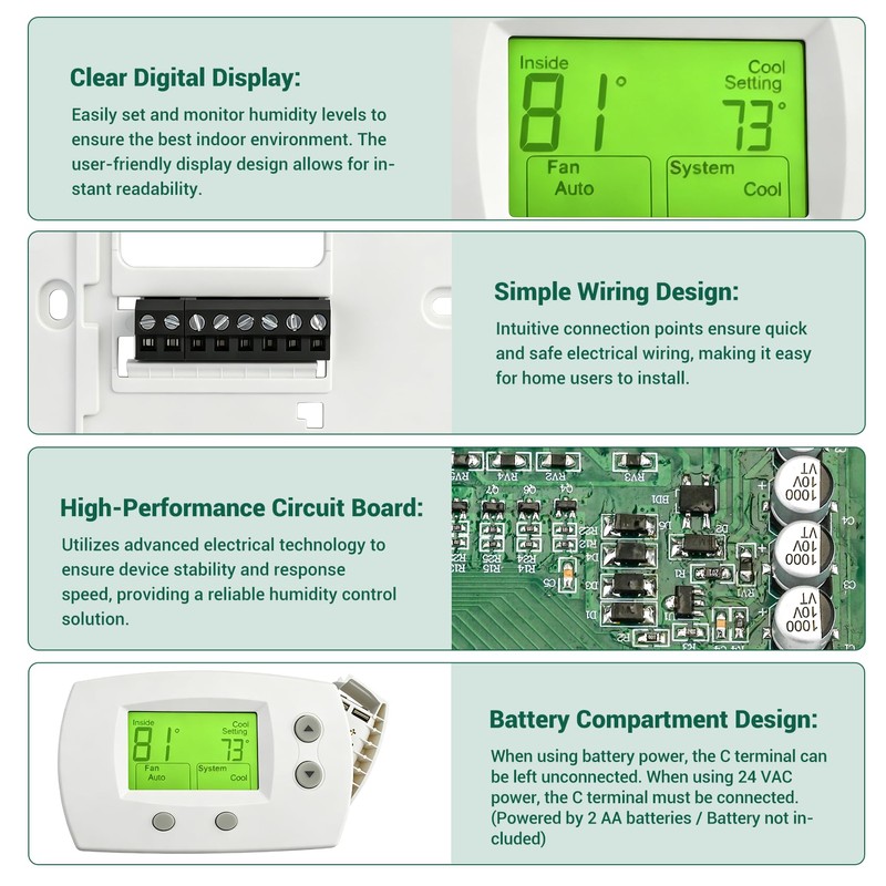 TH5220D1029 FocusPRO 5000 Thermostat Compatible with Honeywell TH5220D