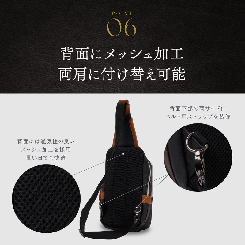 Ronde Men's Cross Body Bag. - black -