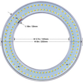 THECOSKY T9 LED Circline Light Bulb, 8 Inch 1650LM LED Circular Light, 12W Clear Cover 2700K Daylight Replacement for FC8T9/CW 22-Watt Fluorescent Circular Bulb (2700K, 8")