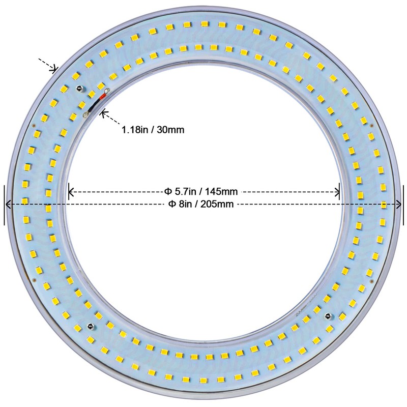 THECOSKY T9 LED Circline Light Bulb, 8 Inch 1650LM LED