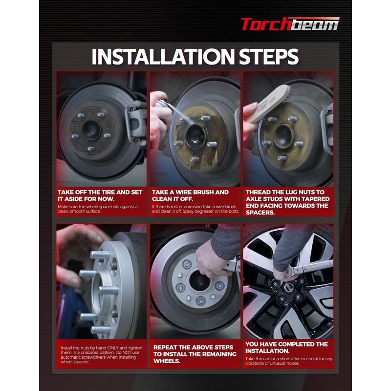 Torchbeam 5x5.5 to 5x5 Lug Centric Wheel Adapters 1.5 inch