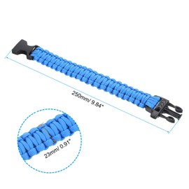 PATIKIL Survival Paracord Bracelets, Braided Parachute Bracelet with Plastic Buckle Party Favors Camping Gifts Outdoor Wraps for Men, Blue, Purple