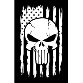 Oracle 651 Punisher American Flag Vinyl DecalSticker Car Truck 10" Tall CHOOSE YOUR COLOR