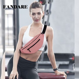 FANDARE Unisex Sling Bags Chest Shoulder Backpack Women Waist Bag Men Crossbody Bags Cover Pack Rucksack for Travel Hiking Bicycle Sport Gym Daypacks with Earphone Hole Small Daypacks Pink