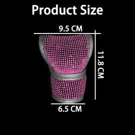 JNNJ Bling Car Gear Knob Cover, Shiny Gear Knob Protection, Non-Slip Gear Knob Cover, Interior Decoration Accessories, Universal Car Gear Stick Cover (Pink)