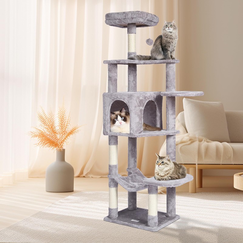 VEVOR Cat Tree for Indoor Cats, 60.6" Cat Tower with