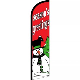 NeoPlex Season'S Greetings  2 1/2 ft X 11 1/2 ft Windless Swooper Flag (Flag Only)