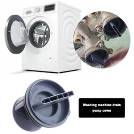 eMagTech Washer Drainage Pump Drain Outlet Seal Cover Plug Compatible with Siemens Compatible with Bosch Washing Machines Drain Pump Fluff Filter