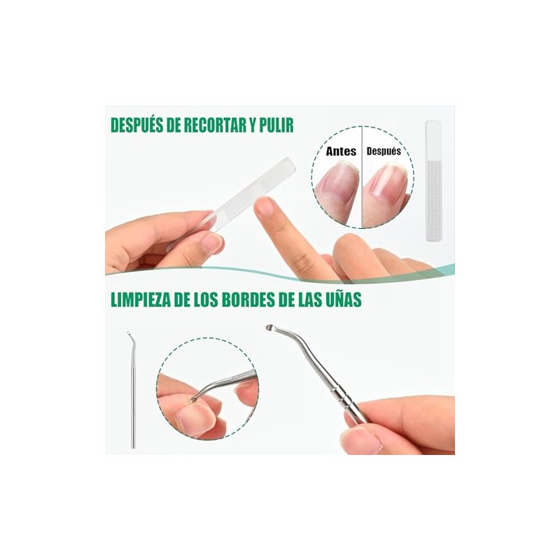9 Pcs Kit De Cortaúñas para Pies y Limpieza de