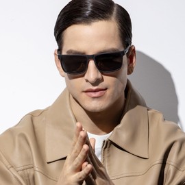 CARFIA Sunglasses Mens Polarised, Lightweight Rectangular UV Cycling Glasses for Sports