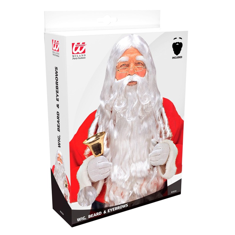 W WIDMANN MILANO Party Fashion X1524 - Perücke Weihnachtsmann, weiß,