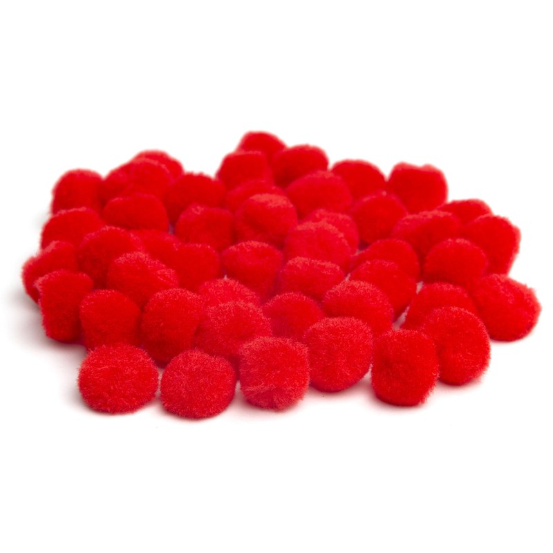 Cousin DIY Red 3/4 inch Poms, 45 Pack
