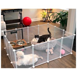 Indoor Puppy Playpen | Durable, Waterproof Pet Play Pen for Kittens, Rabbits, Guinea Pigs - DIY Easy Assembly, Safe & Secure, 17 X 12 Inch, 14 Panels