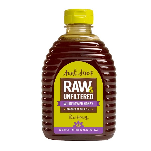 Aunt Sue’s Unfiltered Raw Wildflower Honey, 2 Pounds