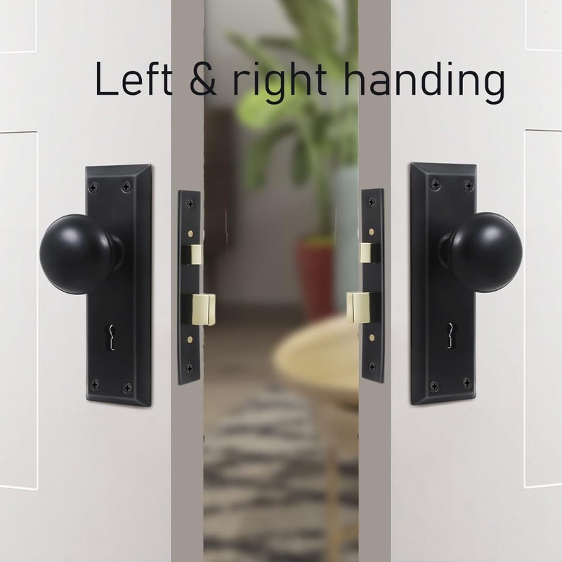Lubentol 4 Pack Mortise Keyed Lock Set with Classic Bronze