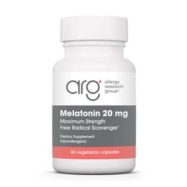 Allergy Research Group Melatonina - Proporciona 20 mg de melatonina - Máxima fuerza - Apoya patrones de sueño saludables y absorción optimizada - 60 p