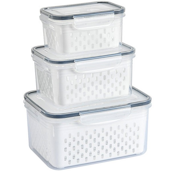 Lizbin Lizbin 3 PCS Fruit Storage Containers for Fridge with