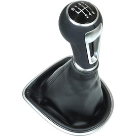 Newtown2700-parts Gear Knob 6 Gears + Gear Stick Cuff + Frame Compatible with Seat Leon II 2005-2012, Toledo III 5P2 2004-2009, Altea 5P1 2004-2010, Altea XL 5P5 2006-2015