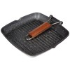Risoli Granite Griddle Pan with Wooden Handle, 26 x 26