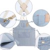 Jeanerlor Blue Striped Denim Aprons for Women and Men -