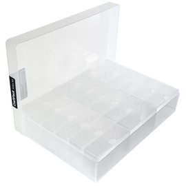 WestonBoxes CraftPack Small Multipack Storage Box for Beads, Jewellery, Sewing, Hobby, Crafts and DIY (18 Craft Boxes, Clear/Transparent)