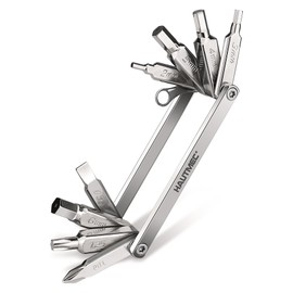 HAUTMEC 9 in 1 Bike Multi Tool, Mini Bicycle Repair Kit for Road and Mountain Bikes, Lightweight Stainless Steel Tool with 2/3/4/6mm Inner Hexagon and Phillips Screwdriver HT0418-BT