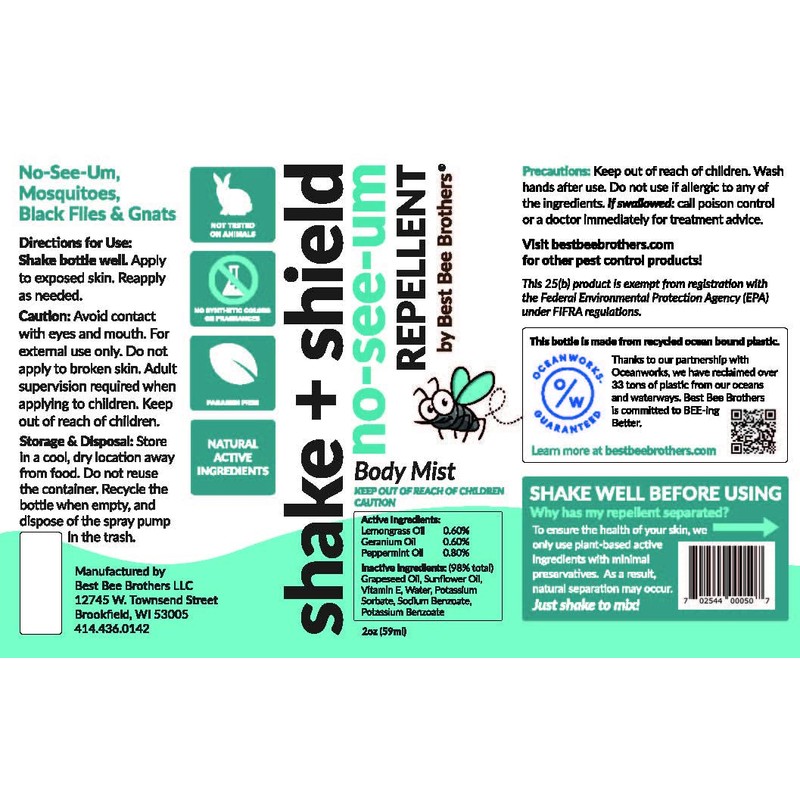 Best Bee Brothers Shake + Shield No-See-Ums Gnat Spray –