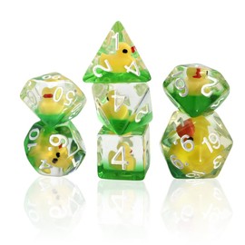 7-Piece Polyhedral Dice Set, 7 Polyhedral Dice, Sharp Edge DND Dice Set, Red Blood Swirls, Resin Dice D&D Dice for RPG Role Playing Games, Dungeons and Dragons Gift, Multicoloured