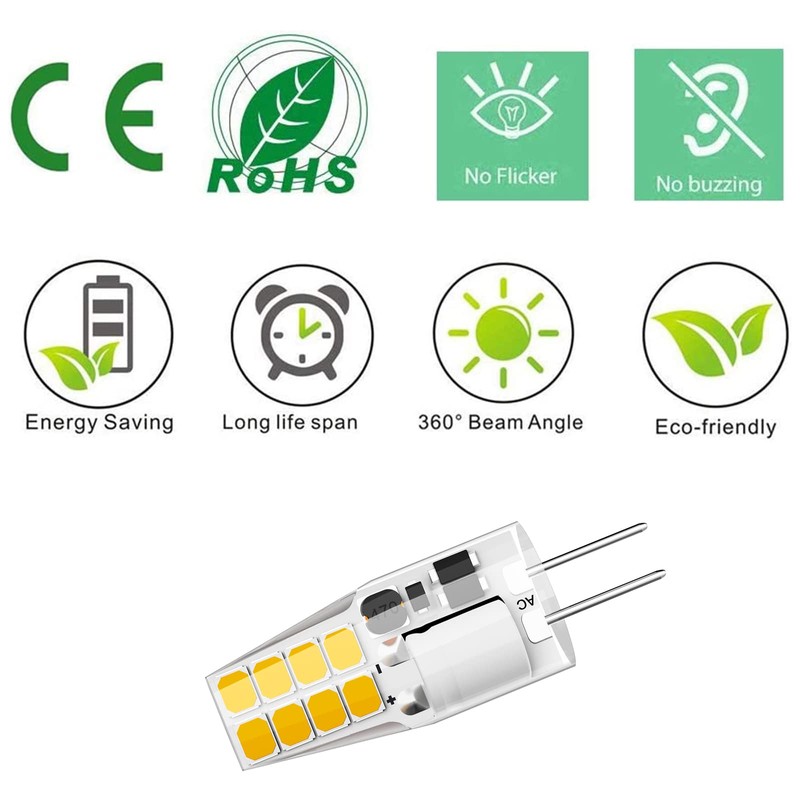 Lacnooe G4 LED Bulb 3W Equivalent to 20W-25W T3 JC