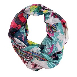 J26 World Erde Flowers Silk Summer Spring Loop Rainbow Silk Plain Round Scarf Stole Scarf Lightweight, mint