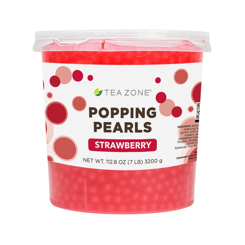 Tea Zone [7 Pounds] Strawberry Popping Pearls for Boba Tea