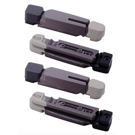 BBB Cycling BBS-27T TechStop Bike Brake Shoes, Compatible with Shimano, SRAM, Campagnolo, BBB CrossStop, and BBB TechStop Cartridges, 2 Pairs (4 Pieces) - Triple Color