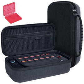GuileKeys Carrying Case for Switch 2 Console, Travel Bag Portable Sturdy Handle Switch 2 Bag with 20 Game Card Storage Case, Thickened Storage Cover with Large Pockets for Switch Accessories, Black