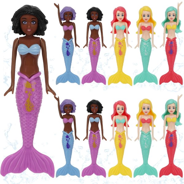 HEYTIMI 10 Pack Dive Mermaids Underwater Diving Pool Toys Mermaids
