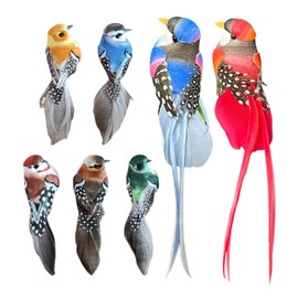 5 Pieces Short Tail Bird Clips, 2 Pieces Long Tail Bird Clips, Decorative Birds, Bird Decoration, Outdoor Decorative Birds, Decorative Birds With Clips, Decorative Garden Spring