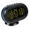 Luminous Clock Car Thermometer Temperature Display Voltage Monitor 12/24H Black