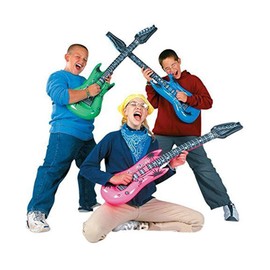 TOYANDONA 6pcs Inflatable Guitar, Inflatable Rock Guitar Toy Musical Instrument for Party Decoration (Random Color)