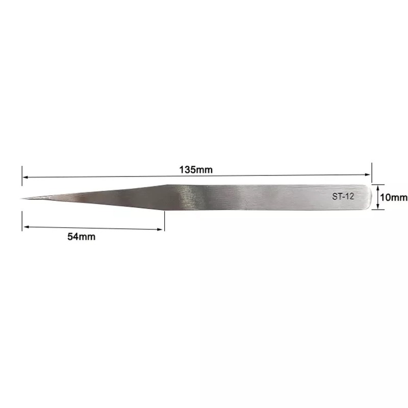 P-Beauty Cosmetic Accessories Vetus Eyelash Tweezers for Eyelash Extension ST-12,