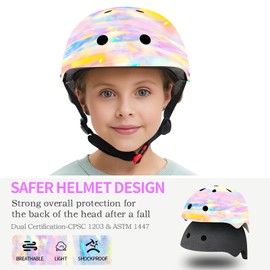 JIFAR Bike Helmet Set with Knee Pads Elbow Pads Wrist Guards,Adjustable Helmet Protection Gear Set for Girl Kids&Youth,Protective Gear Set for Sport Cycling Bike Roller Skating Scooter