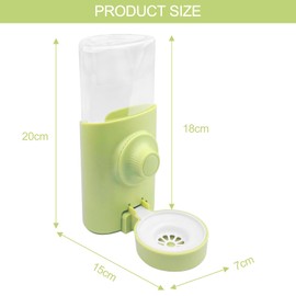 Lixiluxia Automatic Rabbit Water Dispenser, Hanging Pet Drinking Bottle, Rabbit Drinker, Rodent Drinker, Water Bottle, for Guinea Pigs, Rabbits, Chinchilla, Ferrets, Hamsters, Green, 600 ml