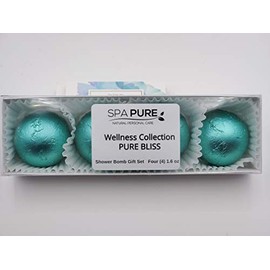 Spa Pure Pure Bliss Aromatherapy Shower Steamers Bombs - Shower Bombs with Essential Oils – Unisex Bath Melts - Self Care and Relaxation Shower Steamer - Enjoy Spa at Home - (4 Count)